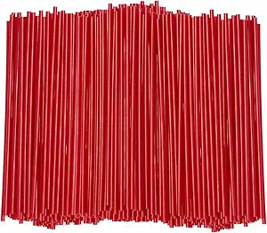 Single-Tube Stir-Straws, 5.25", Polypropylene, 1,000/Pack, 10 Packs/Carton Color - Black or Red