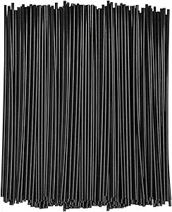 Single-Tube Stir-Straws, 5.25", Polypropylene, 1,000/Pack, 10 Packs/Carton Color - Black or Red
