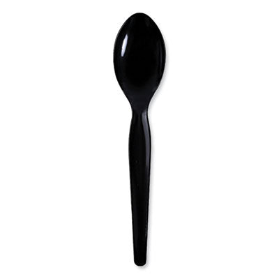 Heavyweight Wrapped Polystyrene Cutlery, Teaspoon,1,000/Carton Color - Black & White