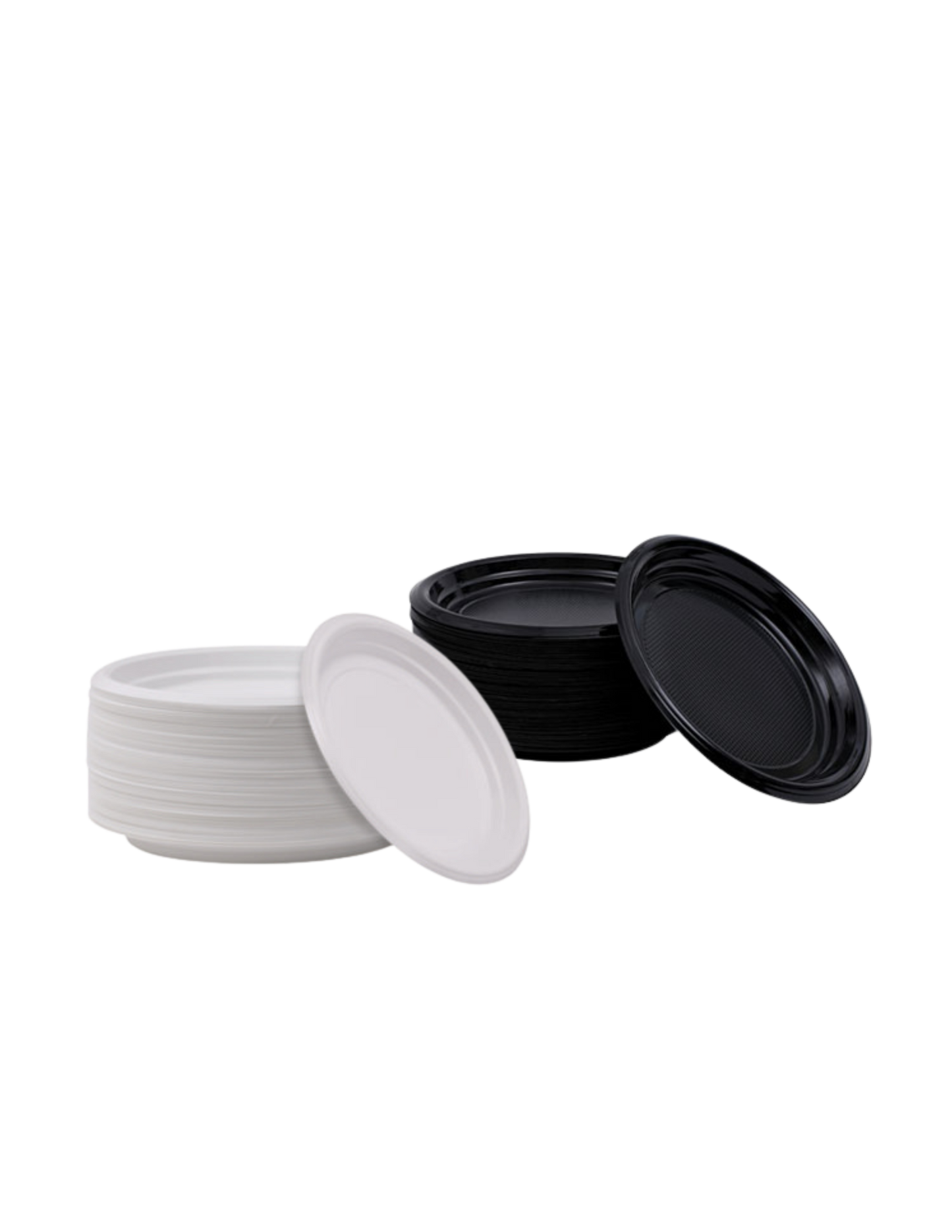 Hi-Impact Plastic Dinnerware, Plate, 9" dia, 500/Carton Colors- White or Black