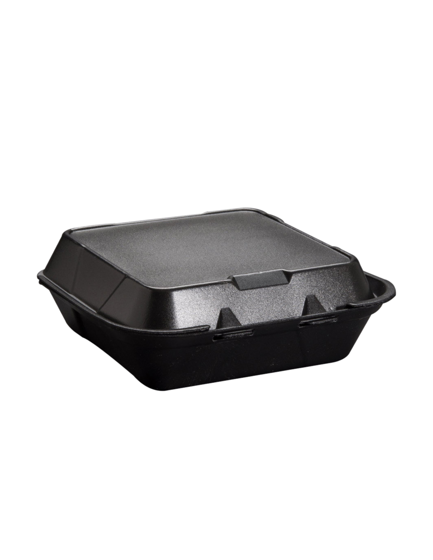 Medium 1-Comp Hinged Container 8"x8"x3" Foam 2 / 100 cs Color- White or Black