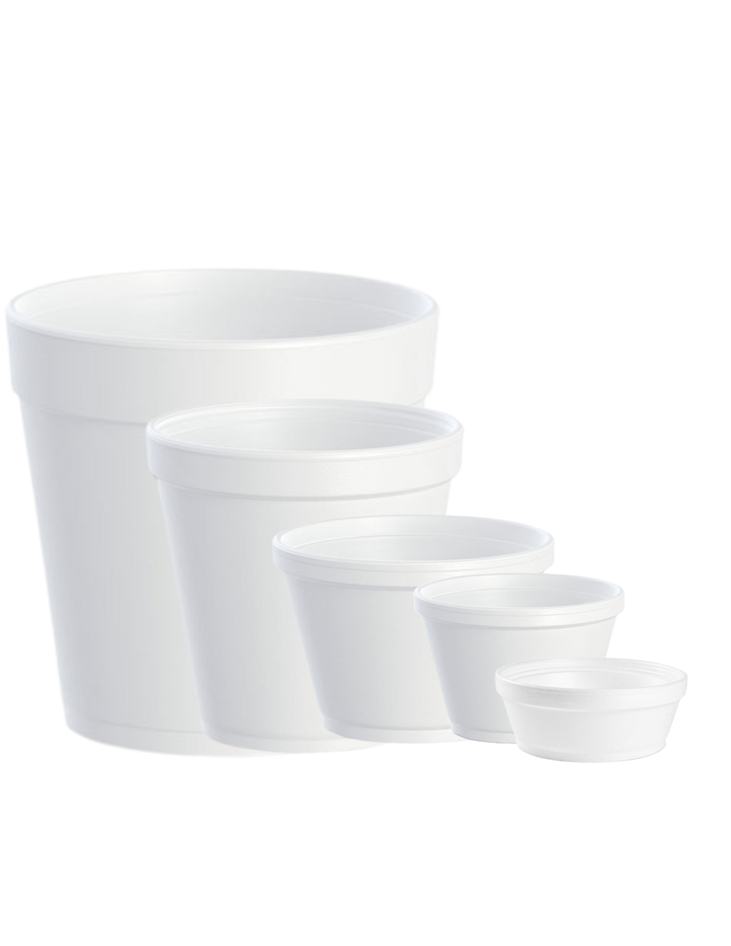 Foam Containers, White, Sizes 6oz -32oz
