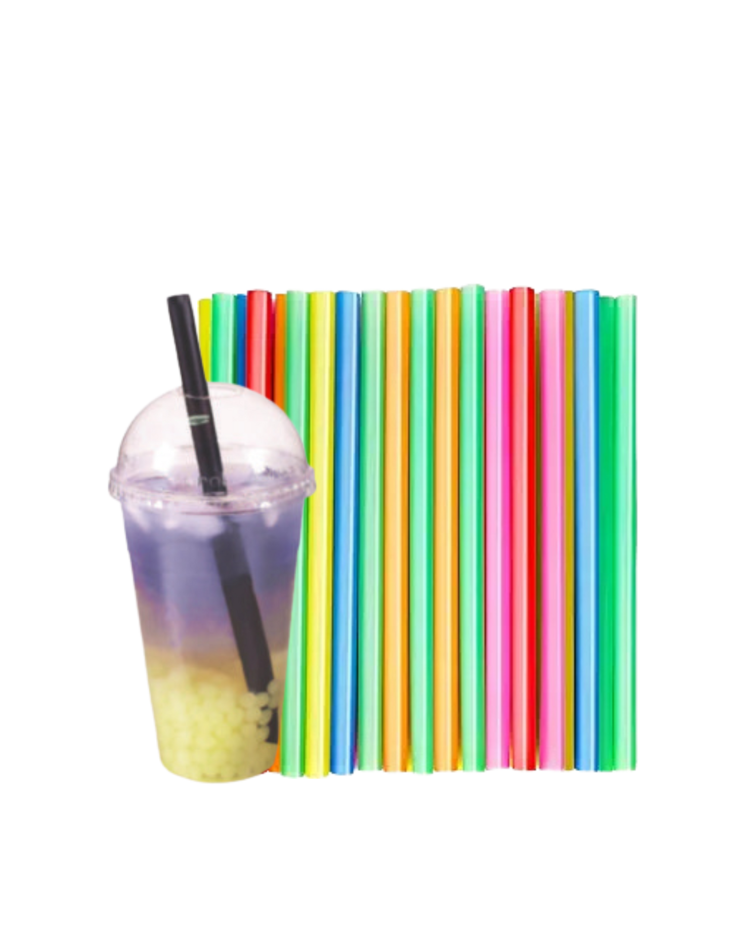 Boba Straws, 9", 1,600/Carton Color - Black or Assorted
