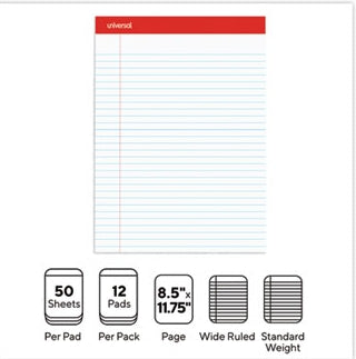 Universal Perforated Ruled Writing Pad