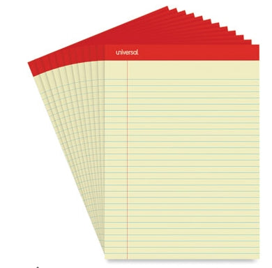 Universal Perforated Ruled Writing Pad yellow 8.5x11.75